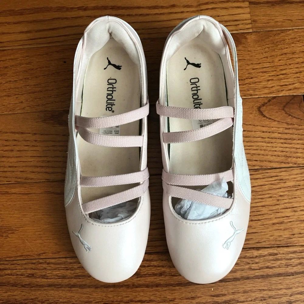 Puma Speedcat Metallic Pink White Ballet-Style Slip-On Sneakers Women’s Size 8.5